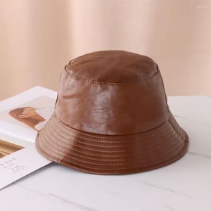 Bérets femmes hommes randonnée imperméable en cuir extérieur PU seau chapeau pêcheur casquette casquettes de soleil