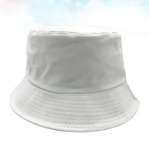 Boinas Mujeres Hombres Sol Sun Sun Outdoor UV Protección UV Summer Fisherman Bucket Beach (blanco)