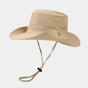 Bérets femmes chapeau de seau à séchage rapide unisexe randonnée en plein air escalade pêche casquette de Protection solaire solide Panama pêcheur