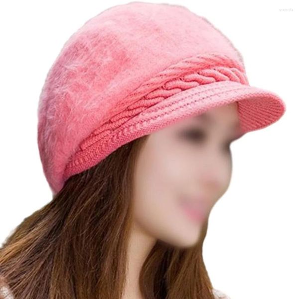 Bérets femmes béret chapeaux automne hiver chaud en peluche tricoté bonnet décontracté en plein air dames polaire casquette femme bonnet