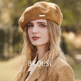 Bérets Béret femme laine chapeau automne hiver tempérament rétro élégant artiste français laine peintre chapeau dames tout-match chaud béret casquettes 231031