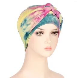 Bérets Eid al Fitr Tie à cramper teint en bande de cheveux multicolores pour les cheveux Bandons sans glissement pour femmes pliage