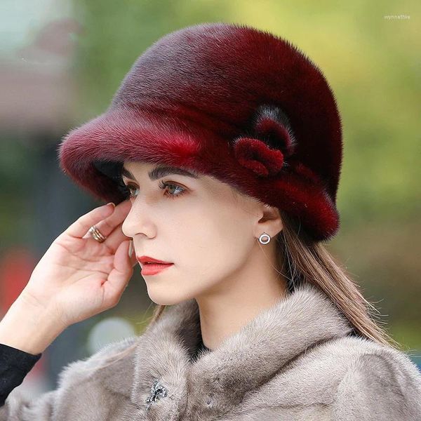 Bérets femmes haut tendance chapeau de luxe épaissi thermique hiver extérieur réel décontracté grande taille filles