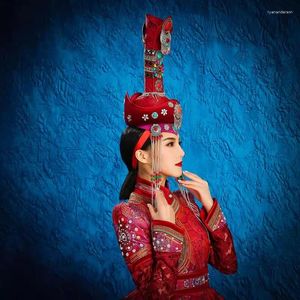 Berets Femme Mongolie haut de gamme ethnique minoritaire Méliage de mariage Headswear Rexotic Hair Accessoires