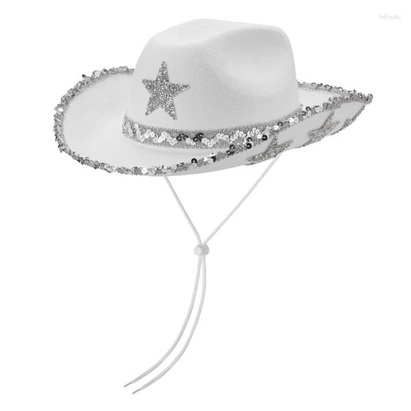 Bérets Femmes S Rétro Western Style Chapeau De Paille Avec Bande Perlée Cowgirl Partie Chapeaux Déguisement Halloween Carnaval Costume