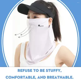Bérets Masque de protection solaire pour femmes Anti-UV Breffable Silk Cycling Sunshade Veil Face Toron d'oreille suspendue Full Z1G5