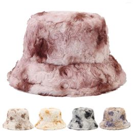 Berretti da donna Tie Dye Rotolo di pecora Cappello da pescatore Autunno ed estate Tessuto Nero Secchiello Donna Inverno Uomo