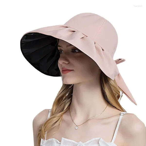 Bérets Visor Women's Hats Vinyl Suncreen Fisherman Hat Basin extérieur Dames Face Protection Bucket Bo Spolable Place Planche