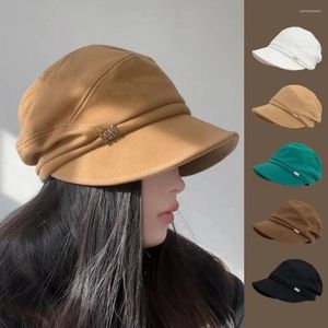 Bérets femmes Sboy Cabbie béret casquette en peluche et épais chapeau décontracté hiver peintre casquettes automne loisirs