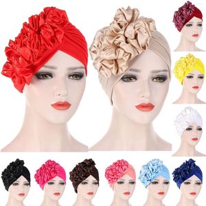 Bérets femmes solide perles chapeau musulman à volants Cancer Wrap casquette femmes Baseball chapeaux été cerceau tête