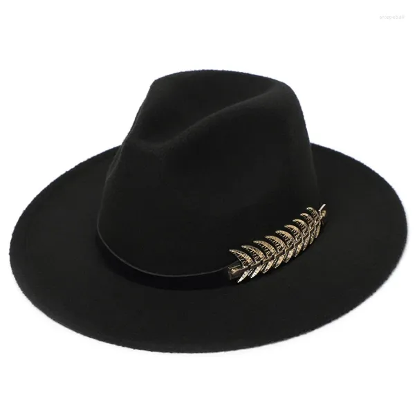 Berets Femmes Top Chapeaux Imitation laine Felt femme Hiver Gentleman Hat Autumn Classic Jazz Fedora Mens 2024