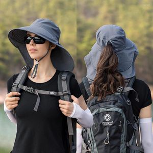 Boinas Mujeres anciadas de borde de borde de cuello gorro de sol gorro de sol de verano senderismo al aire libre