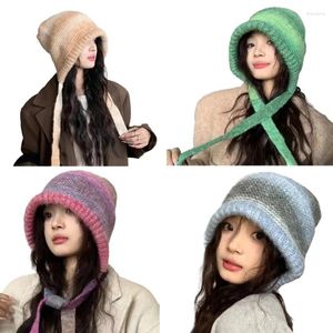 Bérets Femmes Hiver Bonnet Chapeau Péruvien Couverture Oreilles Casquettes Ski Oreillettes Laine Tricot Crâne Chaud Neige Chapeaux Cadeaux