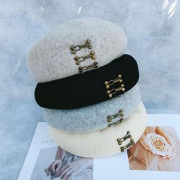 Berets vrouwen wol vilt fedora baret hat pillbox fascinator saucer tilt sboy cap Franse stijl chapeau femme beanie winter