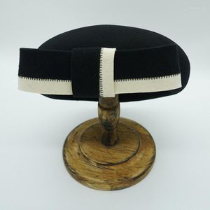 Berets dames winter baret hoeden bowknot fascinator wol fedoras franse stijl pilbox hoed dames feest trouwjurk
