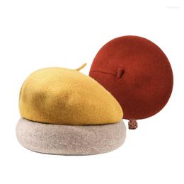 Bérets laine automne hiver chapeau épais artiste béret femmes peintre filles femme chaud casquette bonnets
