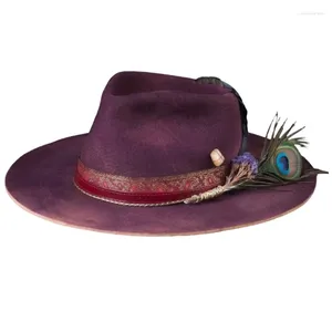 Berets wollen cowboy fedoras hoed voor mannelijke volwassen podiumvoorstellingen themafeestje maskerades verkleinen kostuum rollenspel
