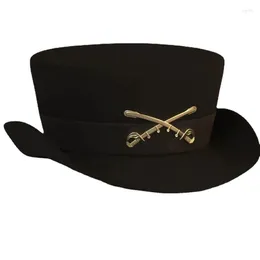 Baretten Wol Fedora Hoge Hoed Zwarte Korte Rand Aankleden Goochelaar Verrassingscadeau voor vriend Vader Oom Casual