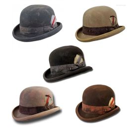 Berets Wool Fedora Tophoed Zwart Korte ronde verrassingsgeschenk voor vriendje