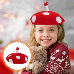 Baretten Wolvilt Baret Paddestoel Hoed Kinderkostuum Accessoire Motorkap Hoeden Meisjes Miss Animal