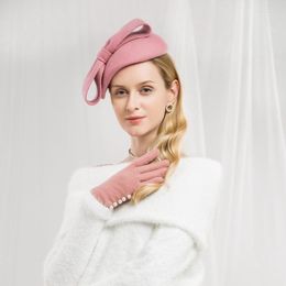 Bérets laine chapeau hiver Noble européen élégant filles mode casquette dames pliable femmes Fedora