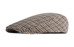 Berets Woolen Beret Men039s British Retro Cap Houndstooth Tricoted Warm Women039s Chapeau attaquant Goros8600973