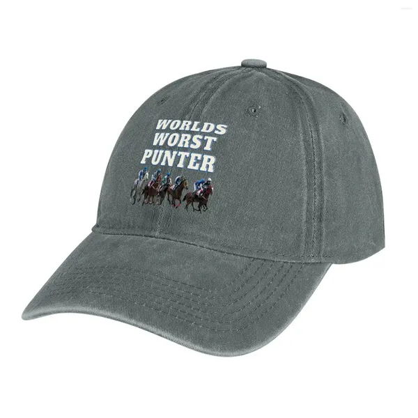 Berets Worlds Peor Punter - Horse Racing Bet Cowboy Hat Hard Black in the Visor Men Caps Women's