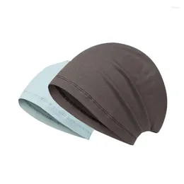 Boinas Wrap Head Cap Gorros de algodón Maternidad masculina Skullies femeninos Dormir Apilado Corazón abierto Quimioterapia Máscara de esquí