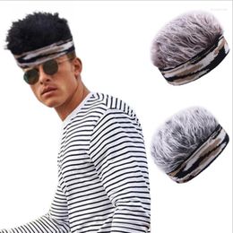 Boinas WZCX Camuflage Knitting Wig Cap Beanie Hip Hop Unisex Personalidad divertida Fashion Keep Warm Skullies Gelloy Winter Gorro