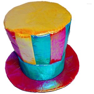 Boinas WZCX Stripe Splicing Clown Hat Party Festival Personalidad Top Unisex Funny Magic Cap