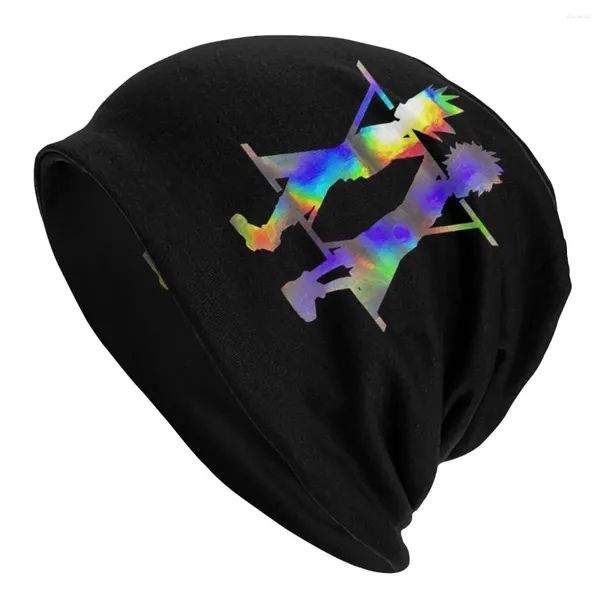 Boinas X Gorras de anime japonés Hip Hop Ski Skullies Gorros Sombreros Unisex Adulto Primavera Cálido Gorro de punto de doble uso