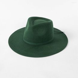 Berets X505 Fashion Casual Ribbon Lanyard brede rand wollen gebreide hoed dames winkelen concave panama fascinator fedora