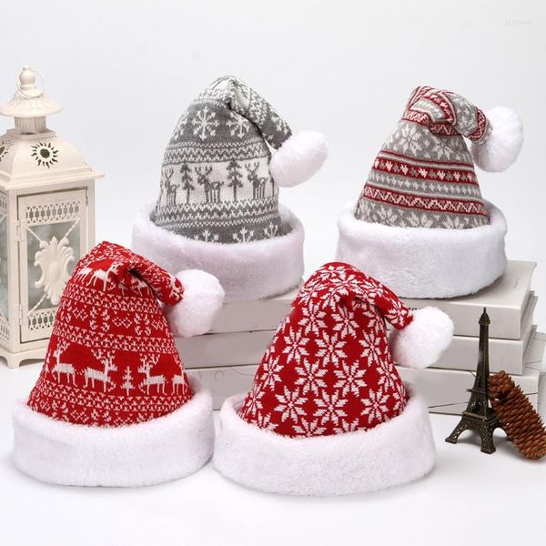 Boinas X5XE Peluche Sombrero de Navidad Copo de nieve Punto Santa Cálido Invierno Navidad para el Día Mundial del Fútbol Baloncesto Internacional