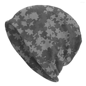 Beretten Xmas Shiny Star Gray Camouflage Caps Goth Outdoor Skullies Beanies Hoed Men Men Volwassen Zomer Warm Dual-Use Bonnet Knust