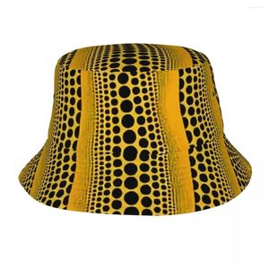 Bérets Yayoi Kusama Tokyo 1998 Baquet Chapeau pour les points abstraits Unisexe Art Pumpkin Outdoor Travel Roldable Bob Bob Fishing Hats Boonie