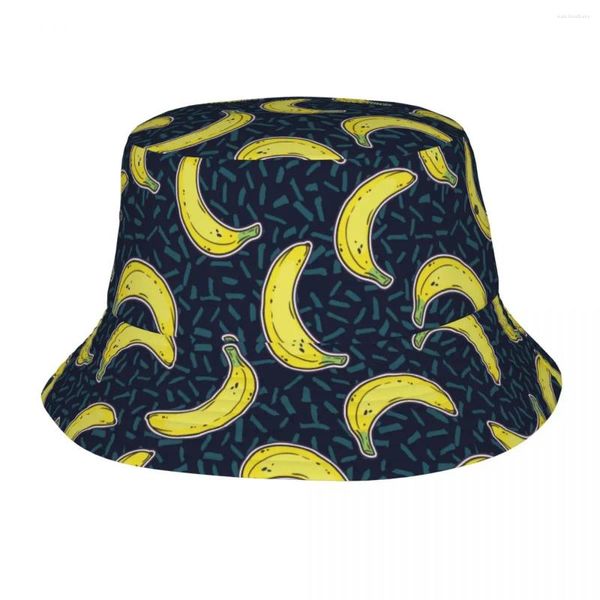 Bérets jaune banane seau chapeau été chapeaux accessoires casquette de pêche pour les sports de plein air femmes Bob léger