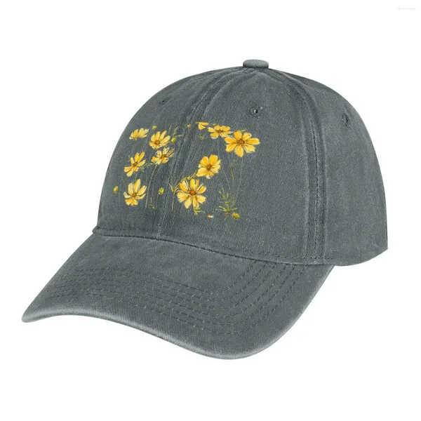 Boinas Amarillo Cosmos Flores Sombrero De Vaquero Snap Back Anime Sunhat Béisbol Para Hombres Mujeres