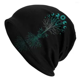 Beretten Yggdrasil Moon Fasen Tree of Life Skulies Beanies Hat Hip Hop Men Women Outdoor Caps Warm Multifunction Bonnet Knit
