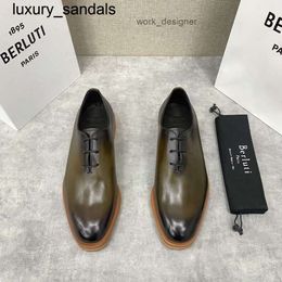 Berluti Business Leather Shoes Oxford kalfsleer Handgemaakte topkwaliteit 23 Berluti 3 cm dikke zool verhoogd derby trendy urban stylewq an8y