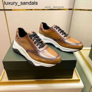 Berluti Business Leather Chaussures Oxford Calfskin Handmade Top Quality Fabriqué à la main Low Top Sports Scritto Moduled Up Casualwq UB04