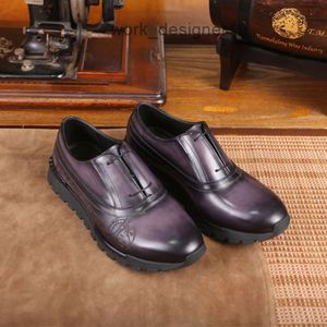 Berluti high -end lederen sportleer schoenen zakelijk comfortabel wandelen handgemaakte puur handgemaakte kleurplaten 3BVC