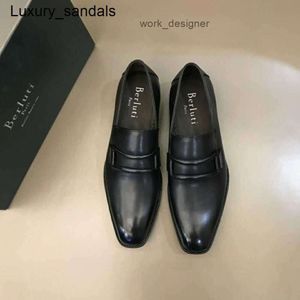 Berluti Mens Dress Shoes Leather Berluti 2024 Nieuwe zaken en casual met kleine vierkante kop echte zool gepolijste lefu rj yodi