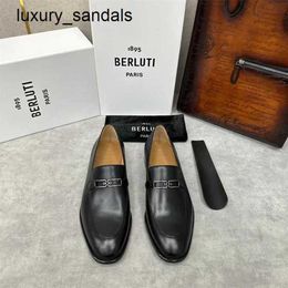 Berluti – chaussures habillées en cuir pour hommes, chaussures d'affaires basses en chanvre, Lefu avec One Step Rj