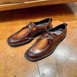 Berluti zapatos de vestir para hombre zapatos de cuero con conejo agente de compra italiano brunico cambiando zapatos de cuero casual de cuero hecho a mano derby hombre rj 1hr2