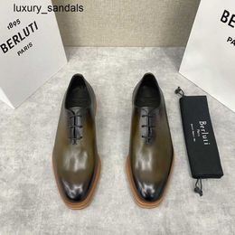 Berluti Mens Sapatos De Couro Vestido Sapato 23 Novo Bruti Mens 3cm Sola Grossa Elevada Lace Up Derby Trendy Estilo Urbano Rj