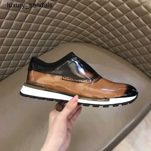 Berluti Leren Herensneakers Top Berluti Nieuwe Fast Track Kalf Geborstelde Sportschoenen Modieuze en Comfortabele Pasvorm Casual Rj