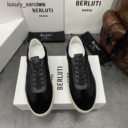 Berluti Chaussures pour hommes Playoff Baskets en cuir véritable Chaussures de planche en cuir Bruti 2024 Nouveau décontracté à lacets Sports Tendance pour hommes Haute valeur esthétique et beau Rj