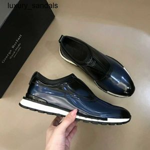 Berluti baskets hommes chaussures Berlutis nouvelle voie rapide miroir une jambe hommes mode ajustement mocassins paresseux chaussures basses Rj