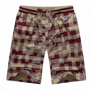 Bermuda Mannelijke Hot 2024 Zomer Elastische Taille Heren Plaid Shorts Klassiek Ontwerp Rijbroek Cott Casual Strand Korte Broek Big Size 44 f447 #