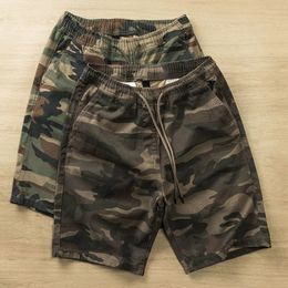 Bermuda korte broek voor mannen camouflage heren vracht shorts camo elastische taille met treksnoer groot en lang breed y2k comfortabel 240401